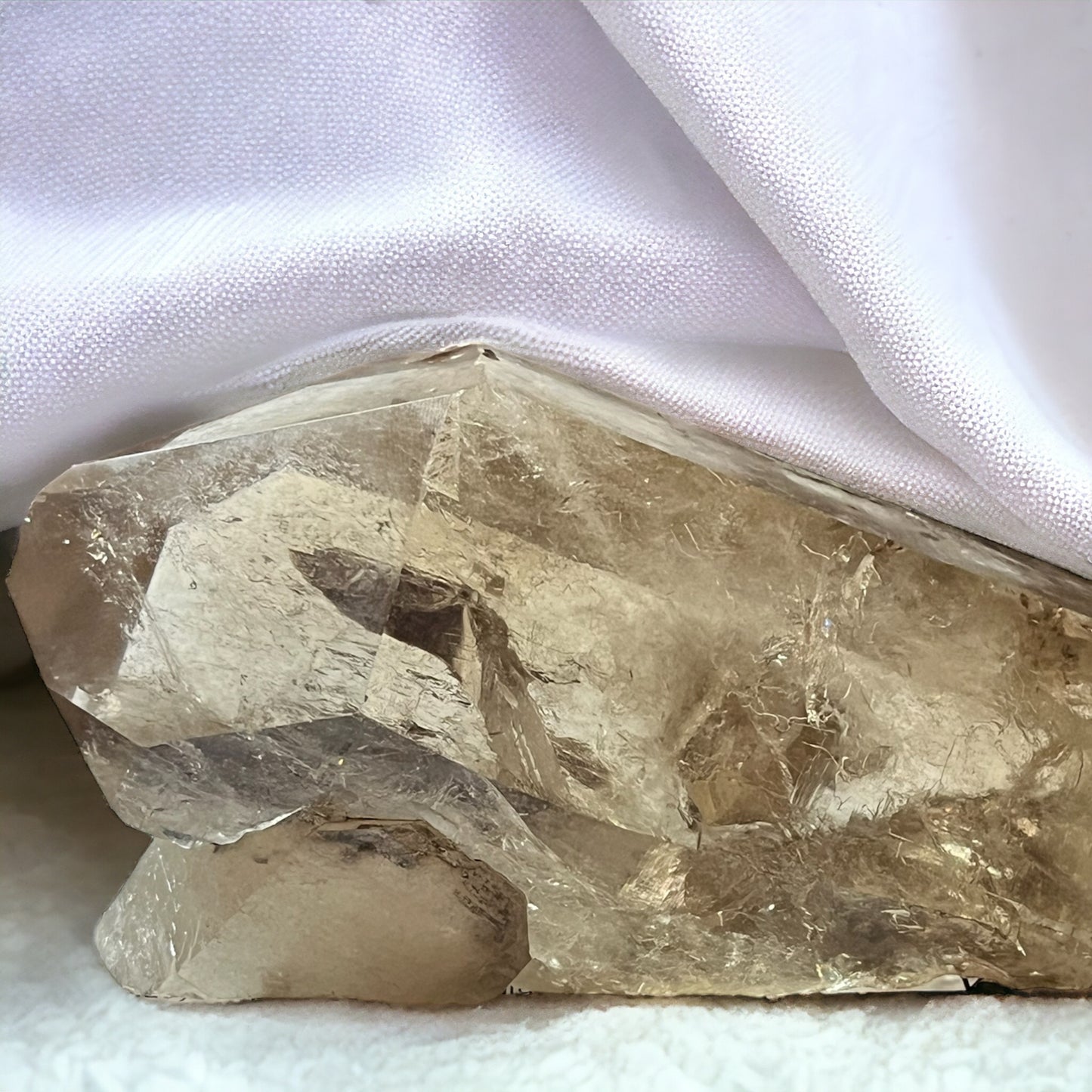 Punta cuarzo ahumado con maestrias