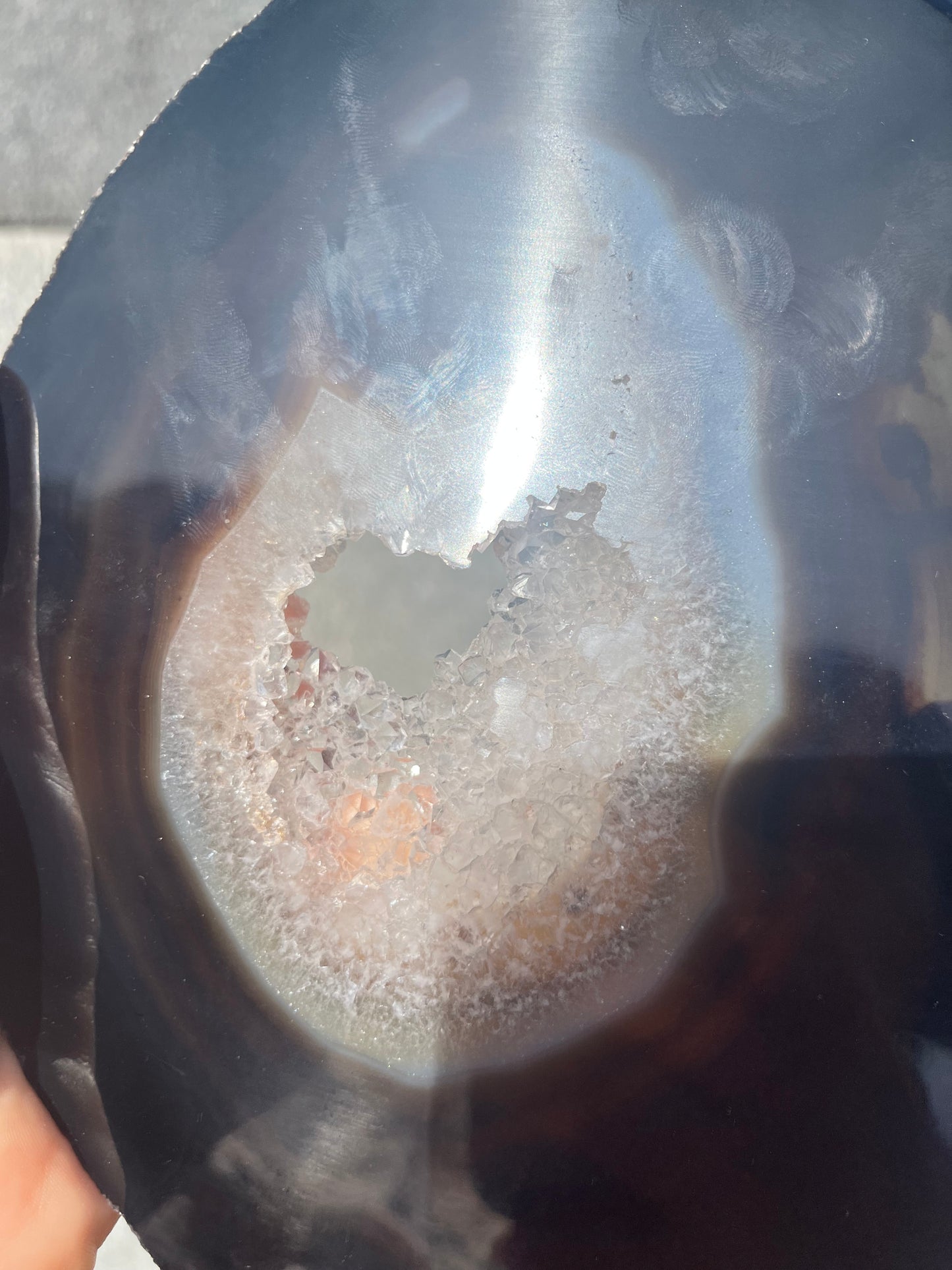 Placa de Ágata negra natural pulida