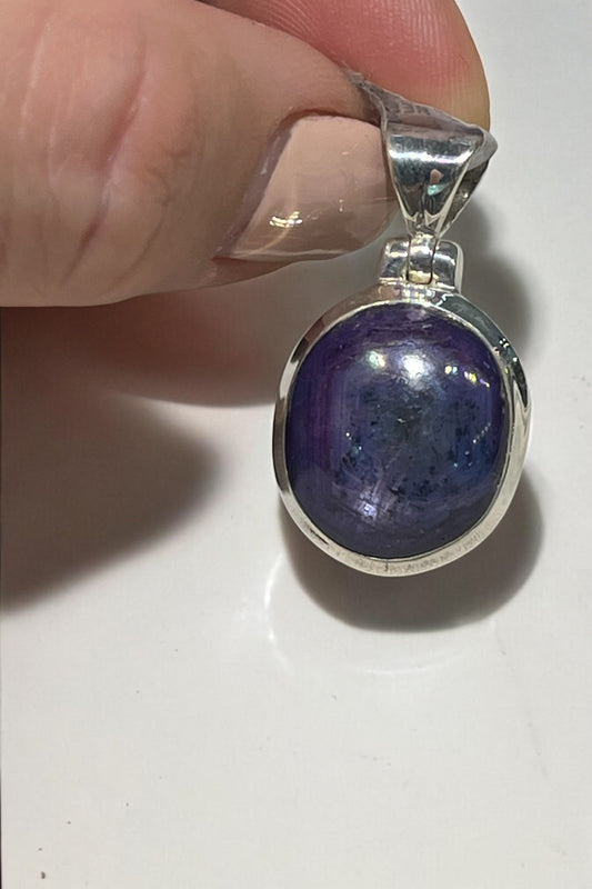 Colgante de Rubí Policromo y plata de ley