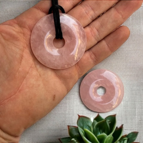 Colgante Donut Cuarzo rosa Vega Luna Dream GRANDE 5 CM Vega Luna Dream COLGANTE MINERAL