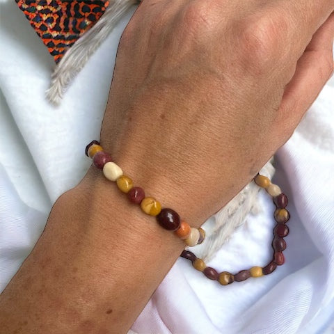 Pulsera bolitas de Jaspe Mokaíta