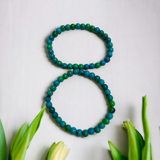 Pulsera bolita de Crisocola 6mm Vega Luna Dream Vega Luna Dream PULSERA