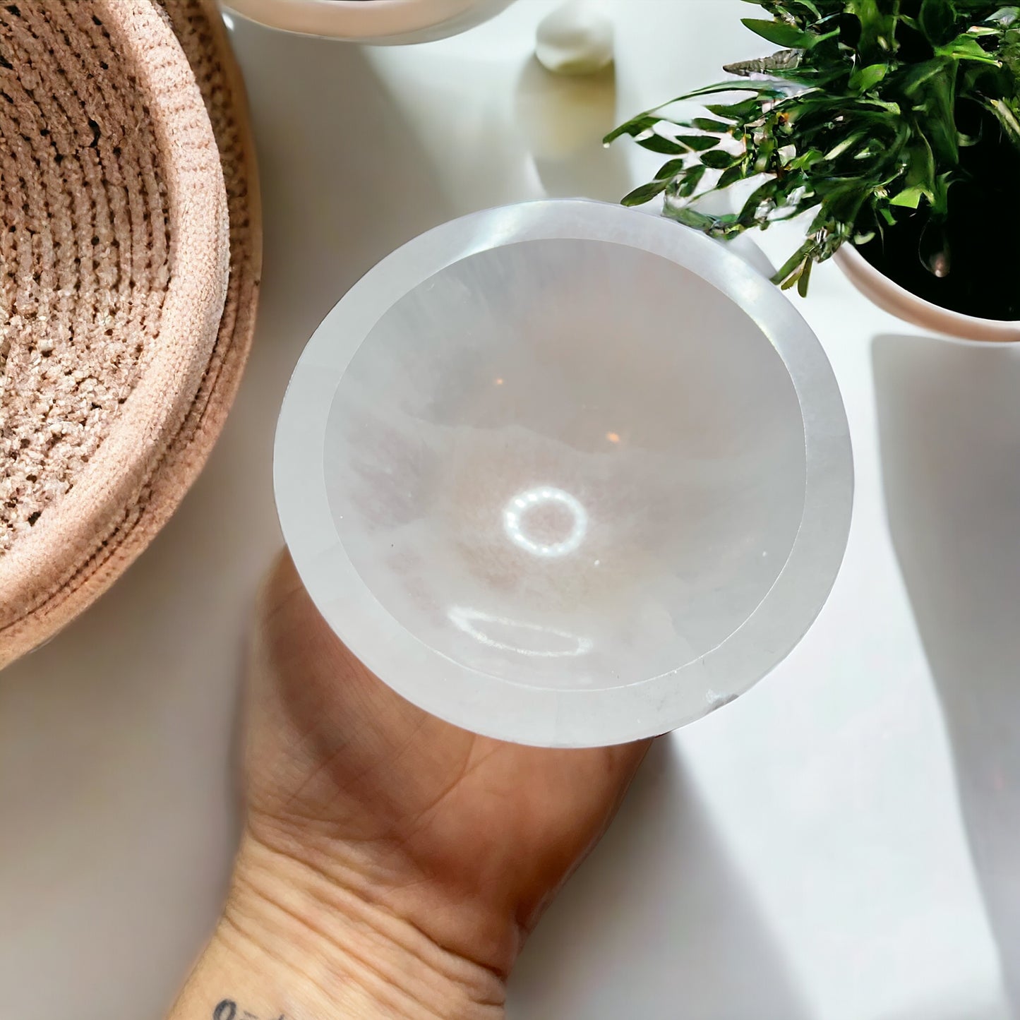 Cuenco de selenita con pie Vega Luna Dream Pequeño 5 cm Vega Luna Dream FORMAS PULIDAS