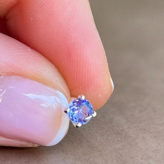 Pendientes de tanzanita y plata de ley 925