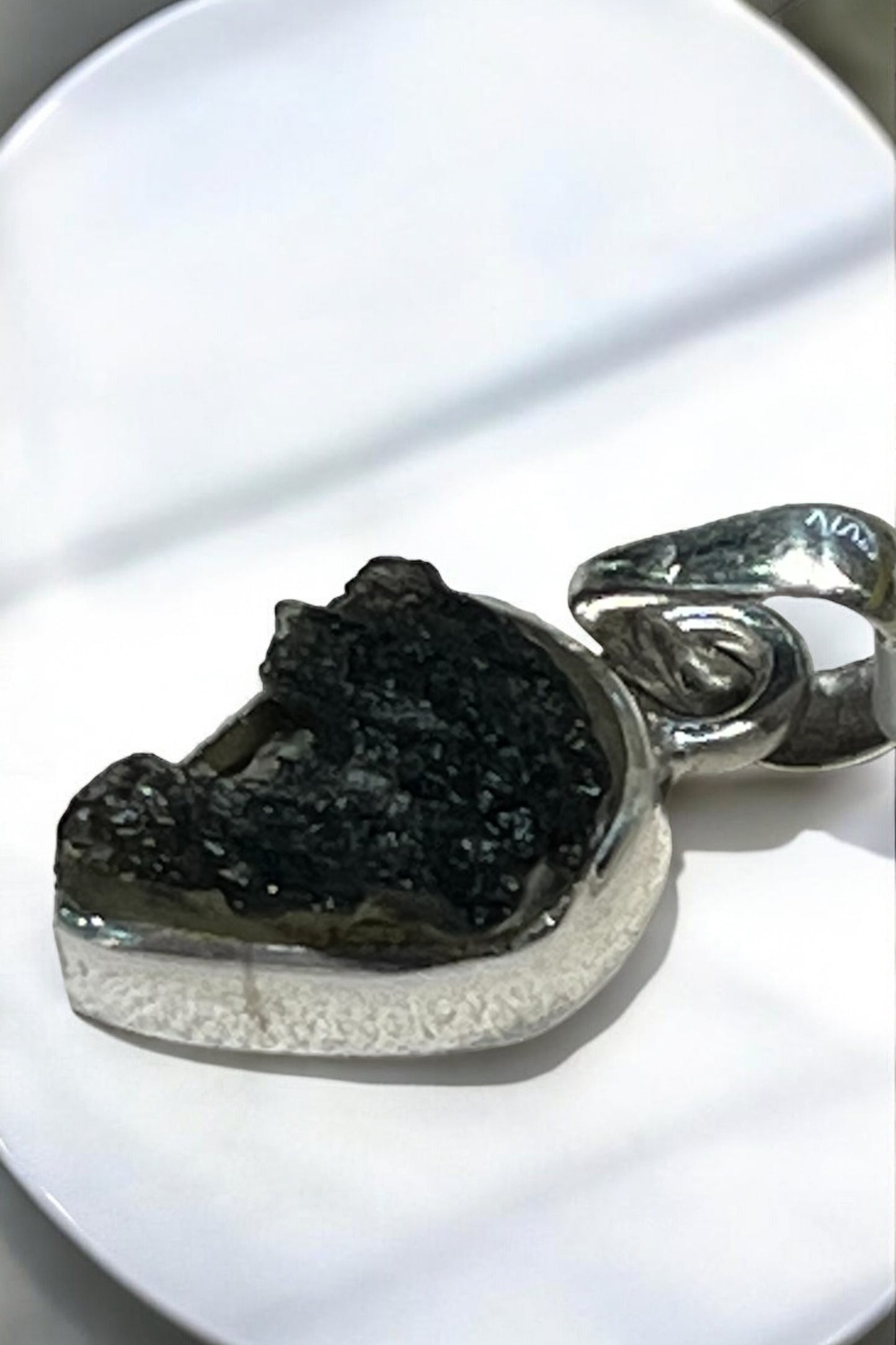 Colgante de Moldavita y plata de ley 1,5 cm de largo