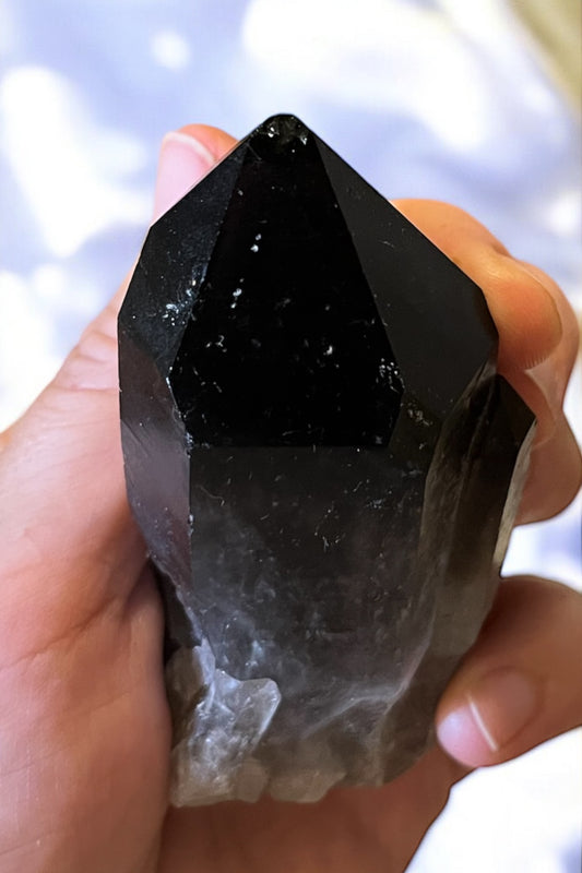 Punta cuarzo ahumado morión maestria ventana e interferencia