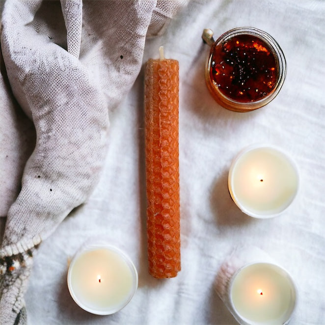 Vela de miel naranja 11 cm