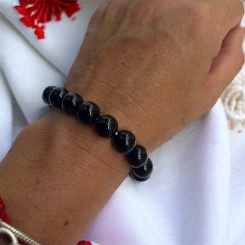 Pulsera bolita de ónix 8mm