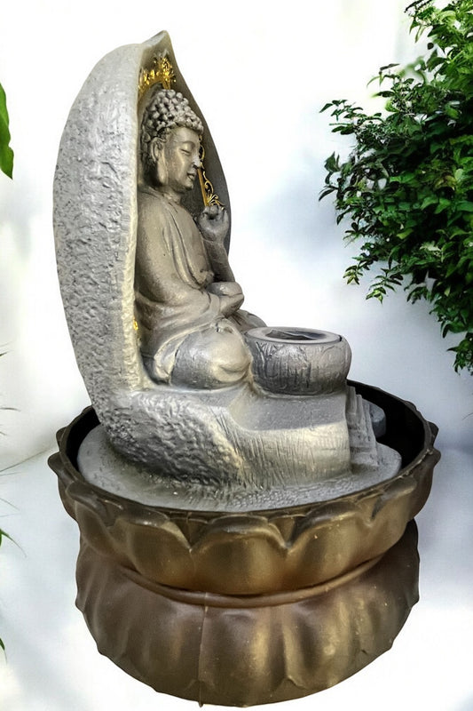 Fuente de agua resina de exterior/interior Buda meditando 30 cm