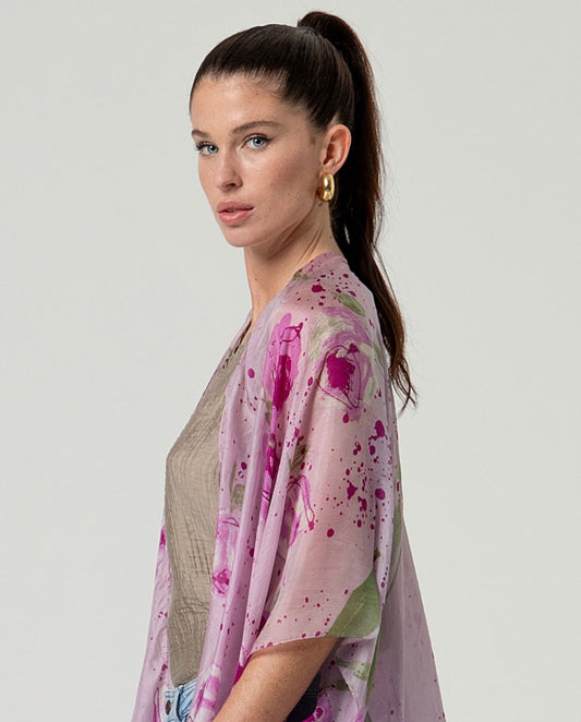 Kaftan abierto estampado ROSA