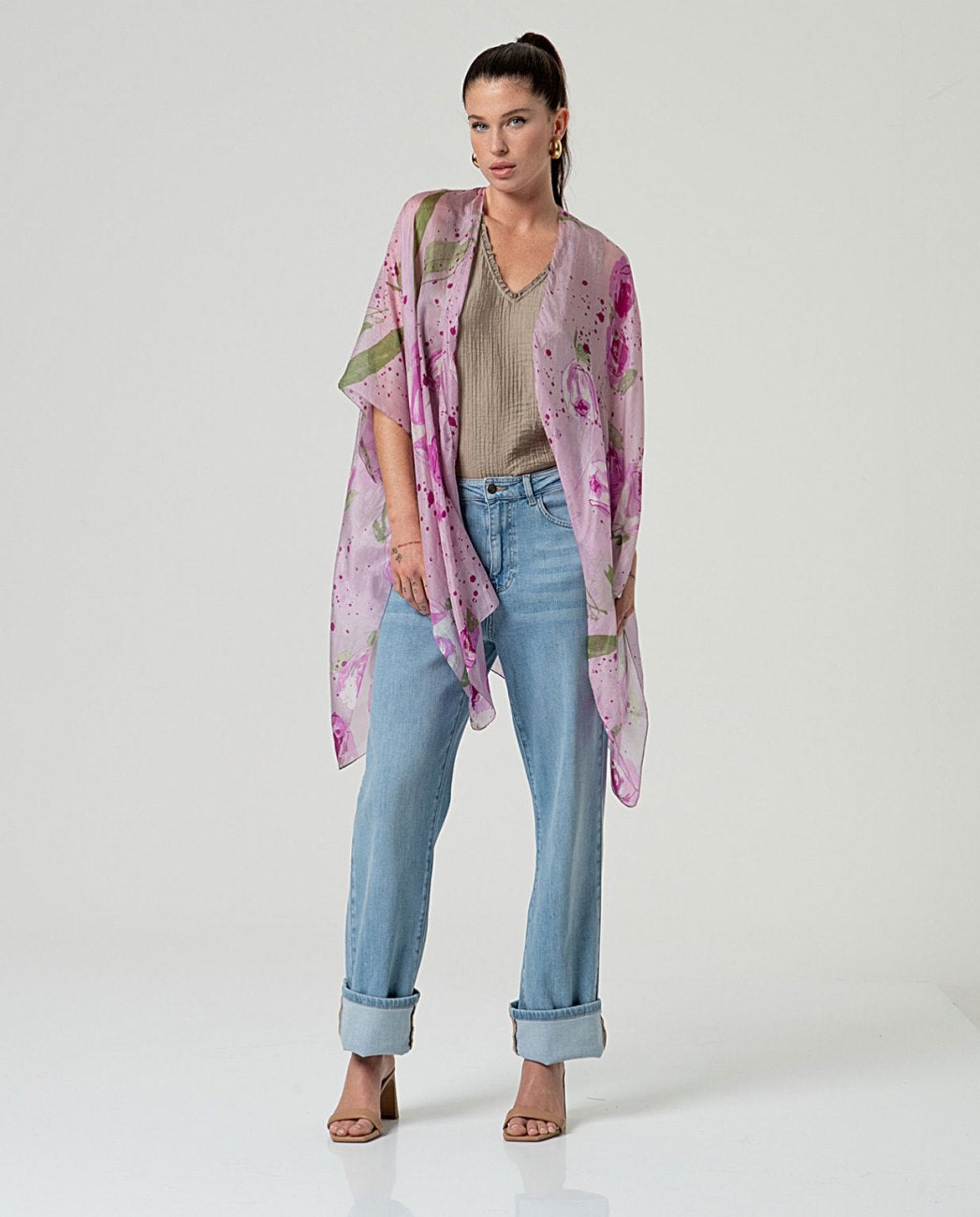 Kaftan abierto estampado ROSA
