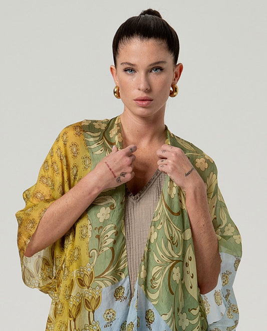 Kaftan abierto estampado VERDE