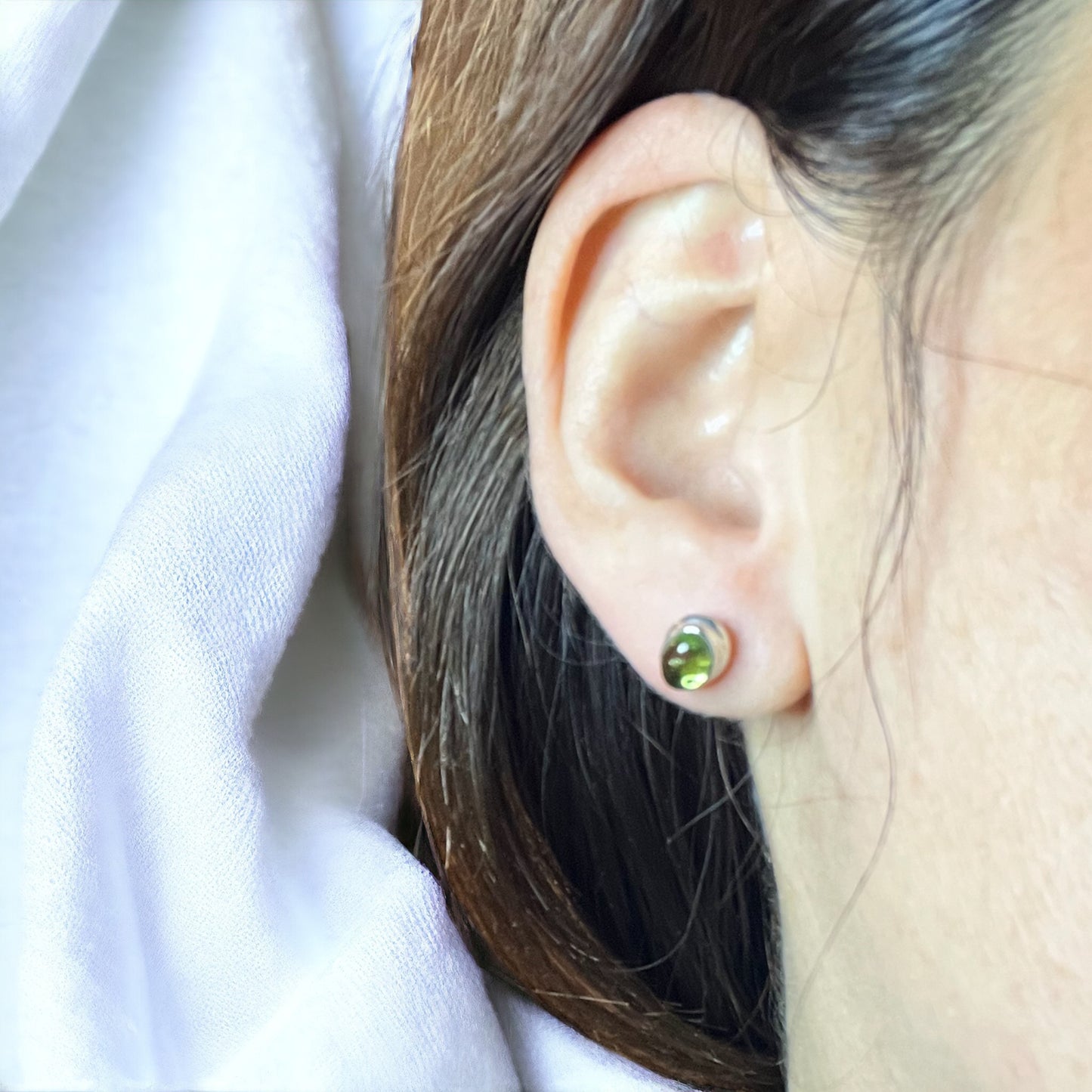 Pendiente Olivino plata de ley