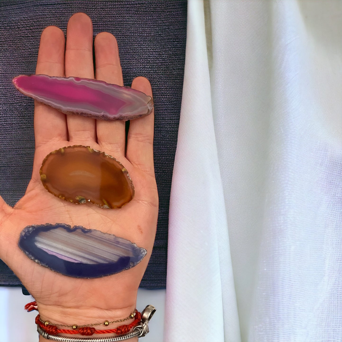 Placas de ágata teñida