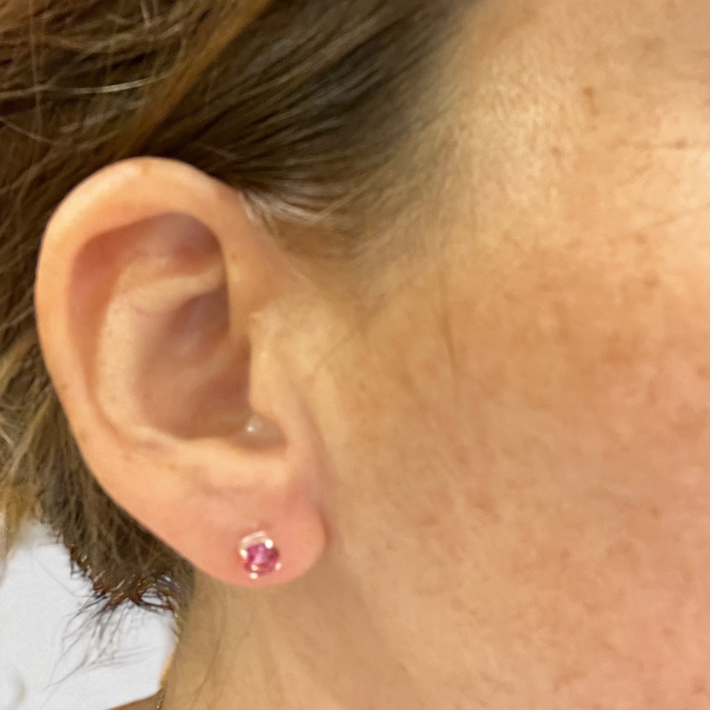 Pendientes de topacio rosa natural en plata de ley 925