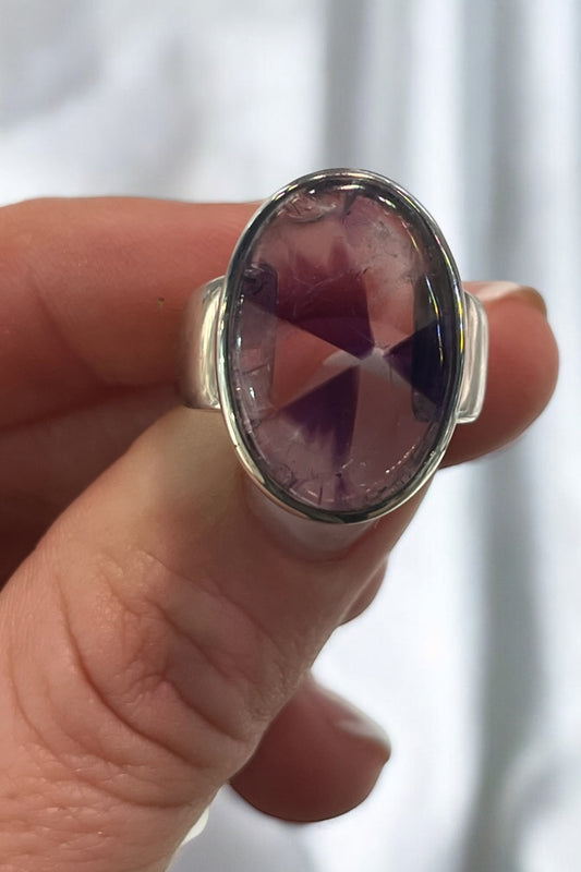Anillo amatista alma trapiche plata de ley