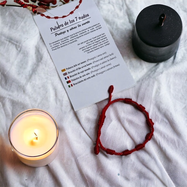 Pulsera roja 7 Nudos