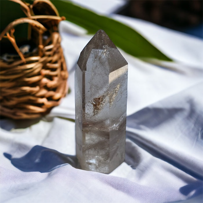 Punta generadora de Cuarzo ahumado chamánico
