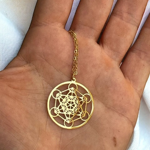 Colgante Metatron de Acero Dorado con cadena Vega Luna Dream Vega Luna Dream COLGANTE
