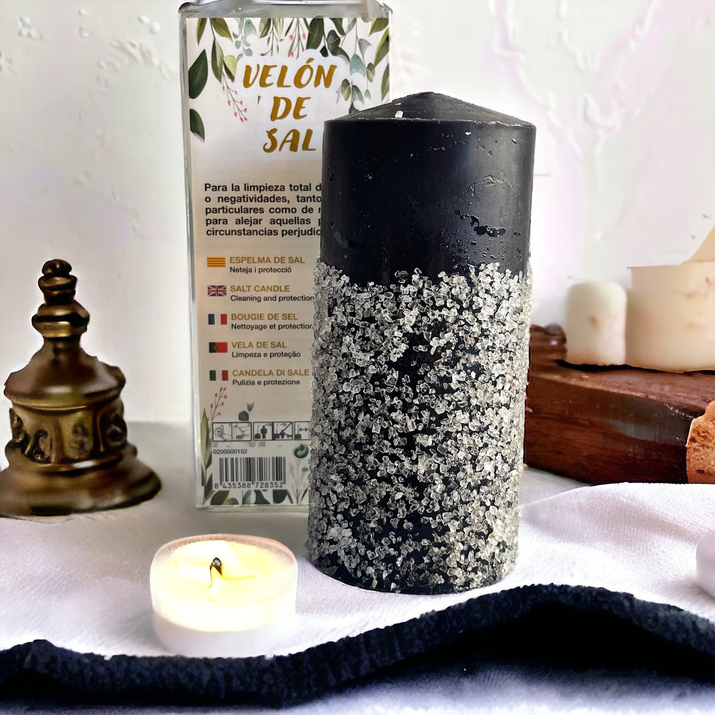 Velón negro de sal (limpieza)