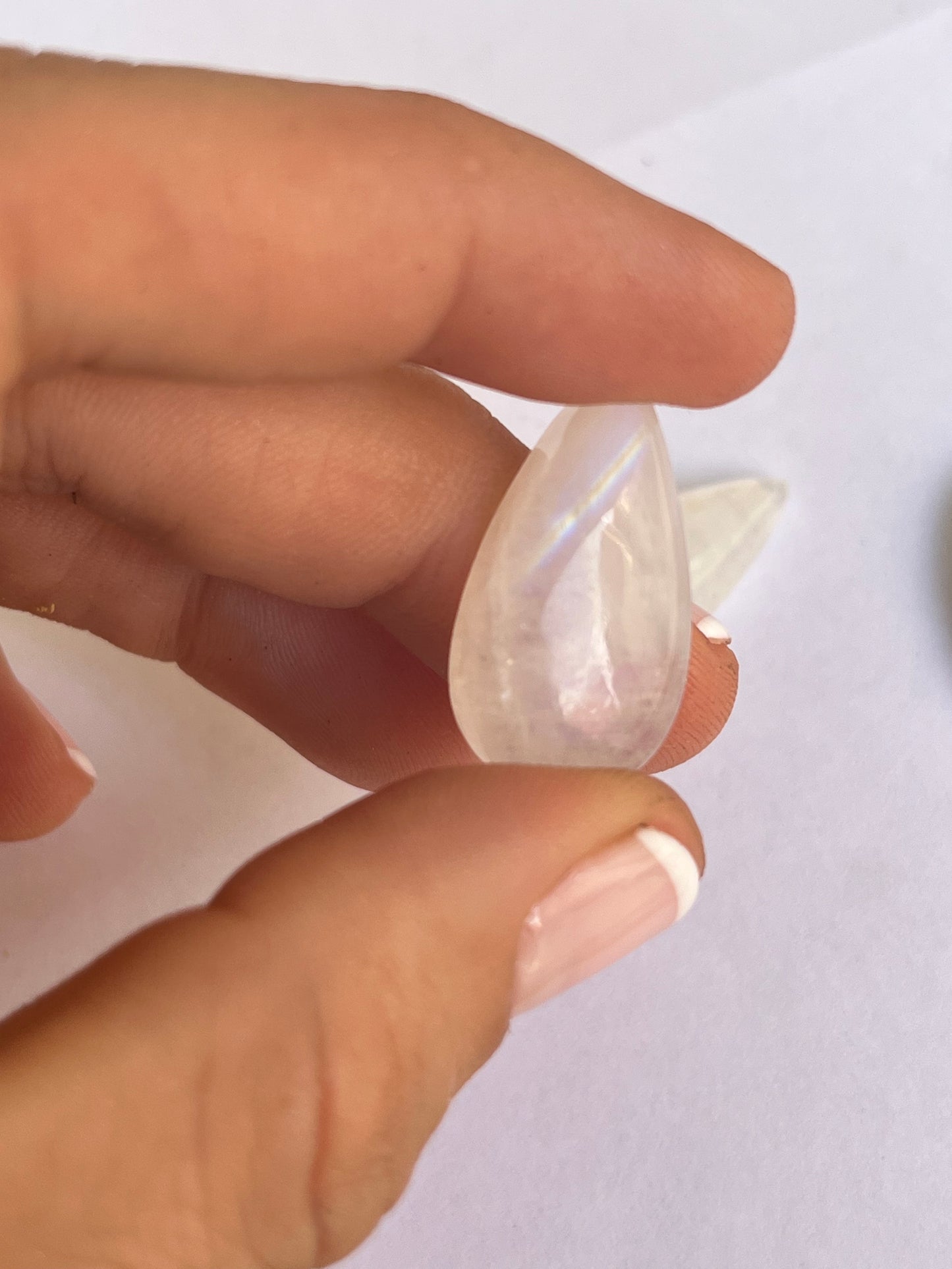 Cabujon Piedra Luna (labradorita blanca)