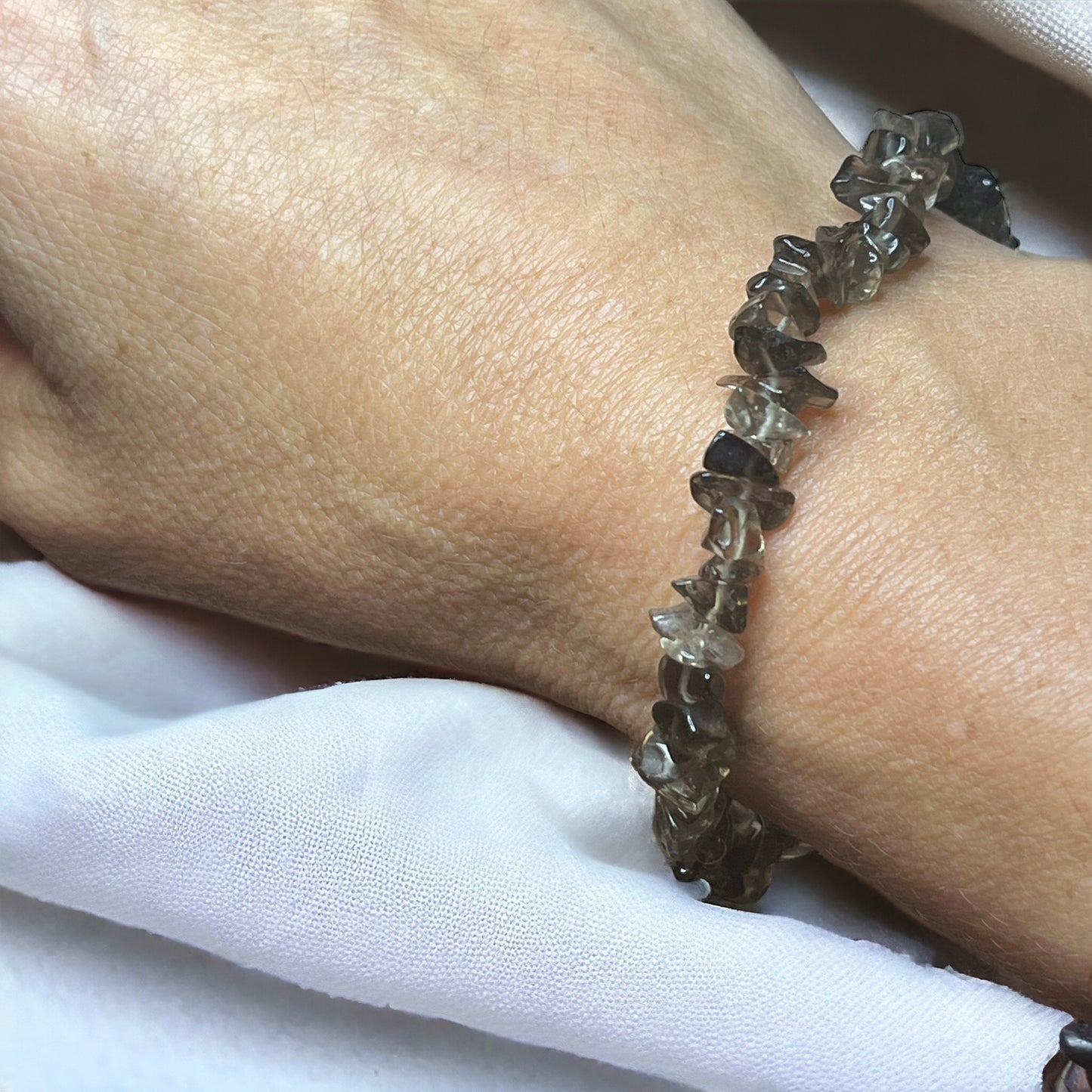 Pulsera chip cuarzo ahumado