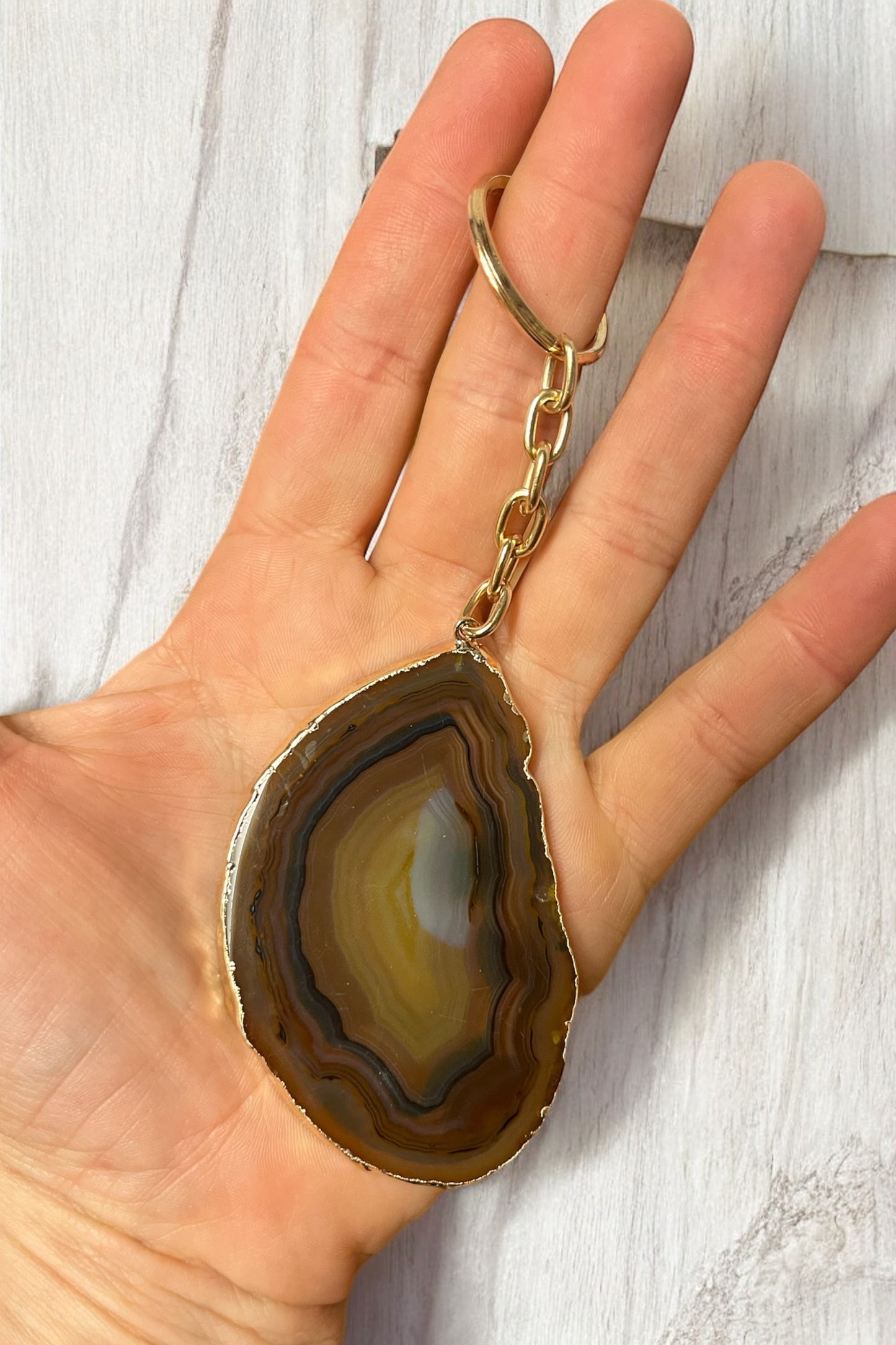 Llavero Placa de Ágata pulida