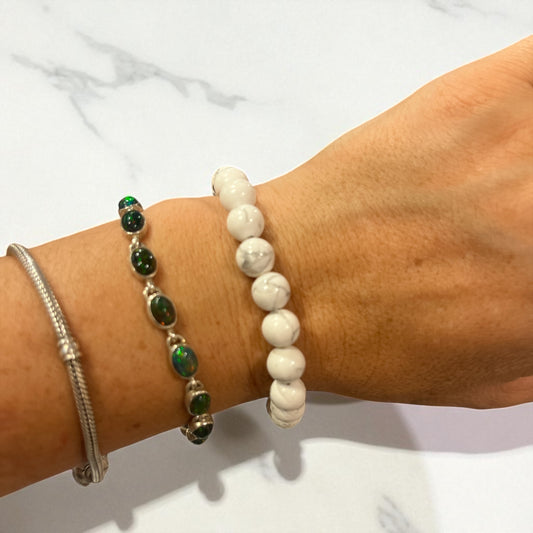 Pulsera de Howlita bolita 8mm