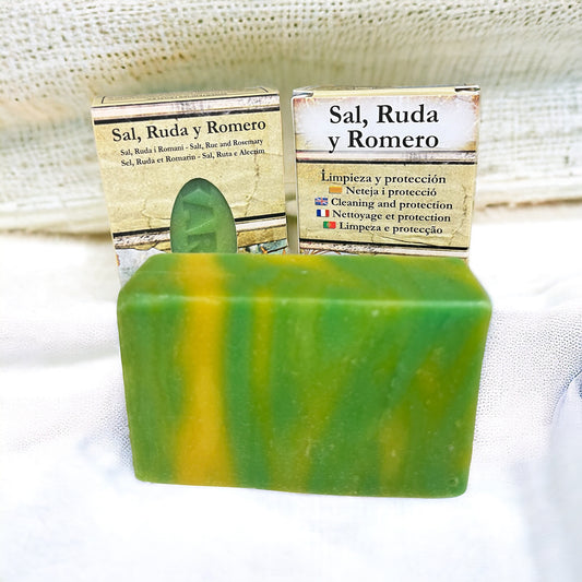 Jabón esotérico sal, ruda y romero