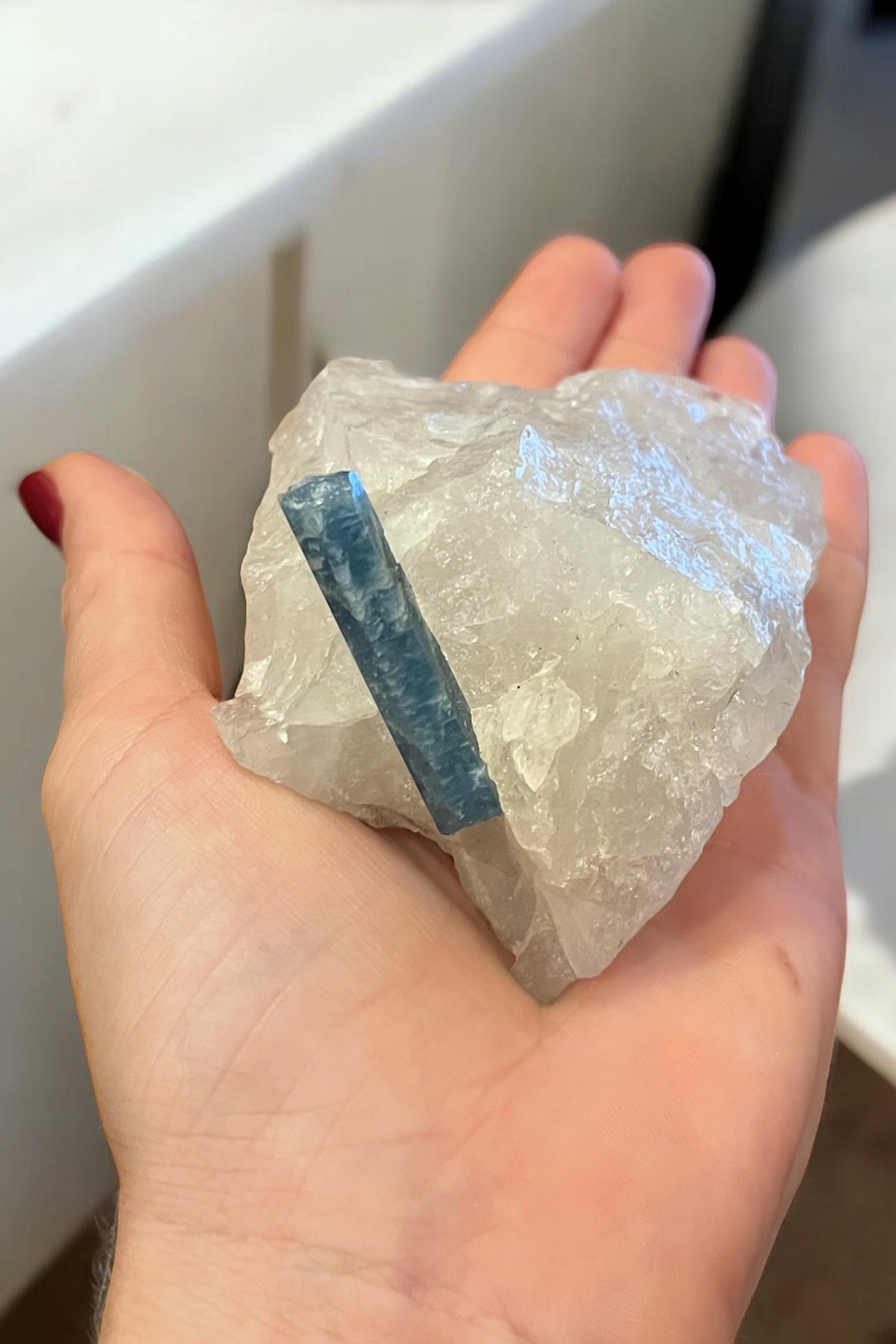 Aguamarina en Matriz de cuarzo pieza de colección privada