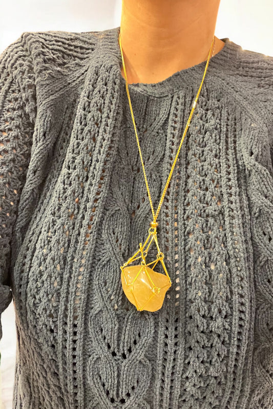 Colgante jaula acero dorado grande