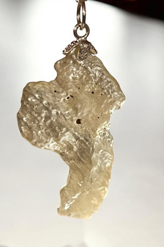 Colgante vidrio de Libia en plata de ley