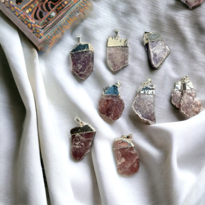 Colgante placa Mica Lepidolita