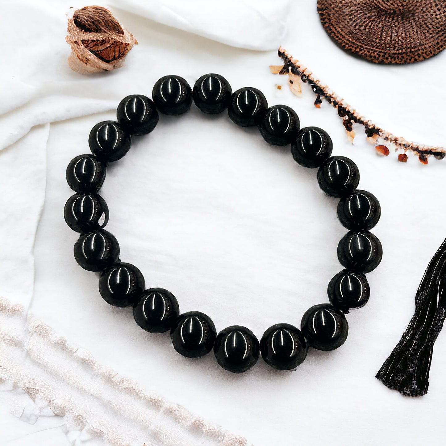 Pulsera bolita 10mm Ónix
