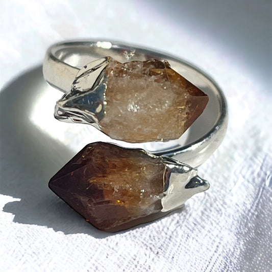 Anillo ajustable, baño de plata con minerales Vega Luna Dream CITRINO Vega Luna Dream Anillos