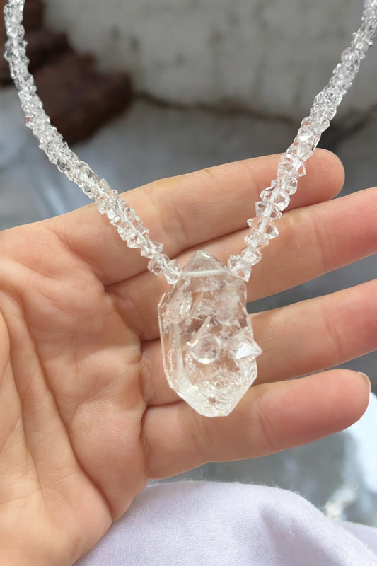 Collar Diamante Hérkimer pieza única