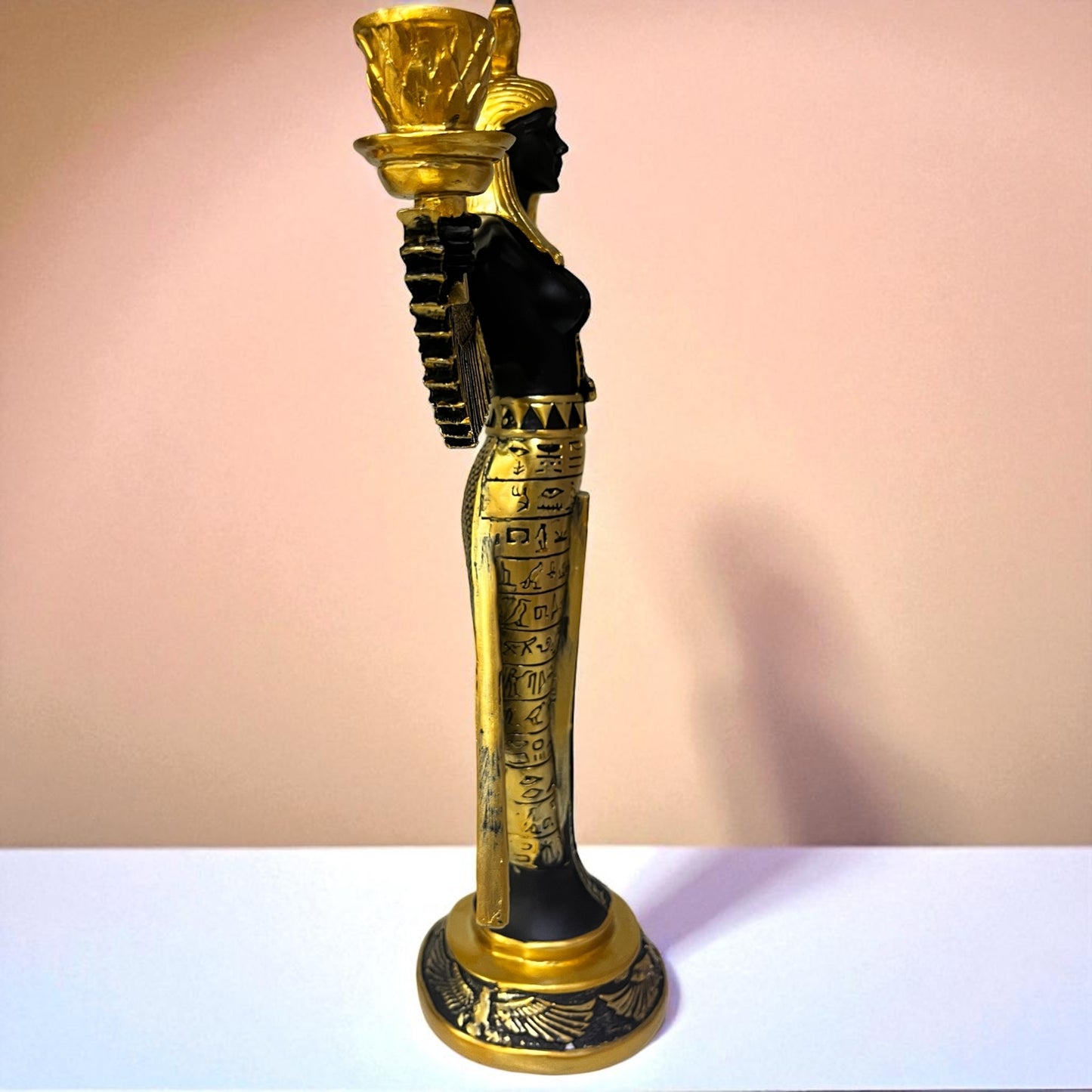 Diosa Isis porta velas 34 cm protección, sabiduría