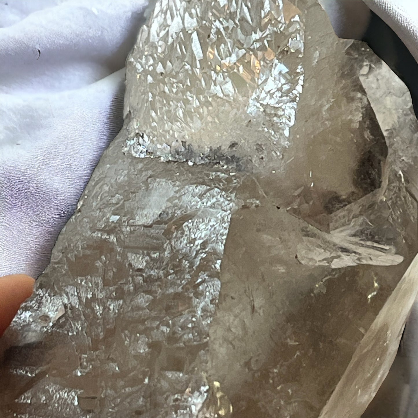 Punta cuarzo ahumado con maestrias