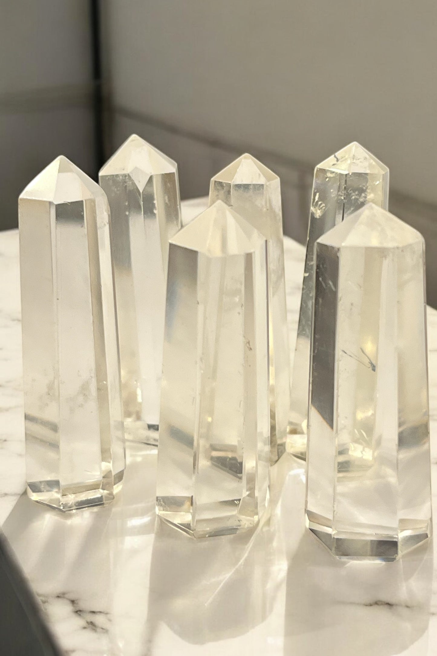 Puntas de cuarzo cristal generador 6 facetas AA 98% pureza para Tameana