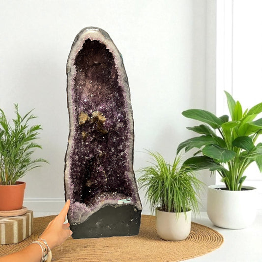 Geoda amatista, calcita y Hematite 70cm