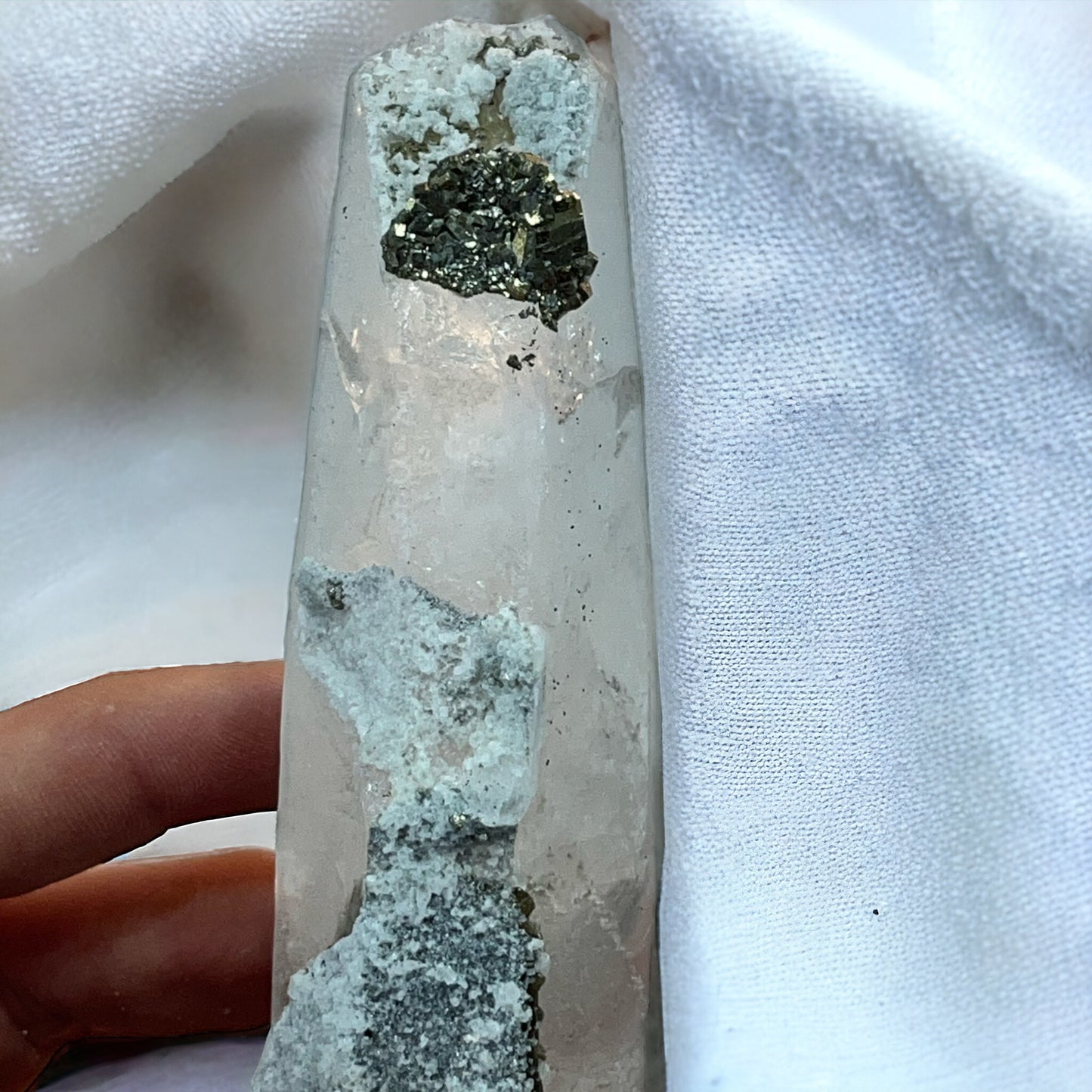 Cuarzo Lemuriano con marcasita