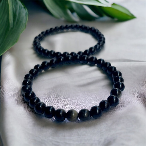 Pulsera bolita obsidiana dorada 6mm Vega Luna Dream Vega Luna Dream PULSERA