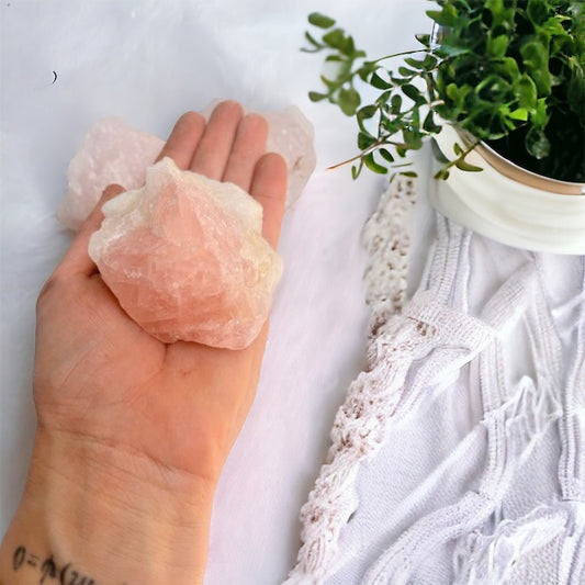 Cuarzo rosa en bruto 8cm