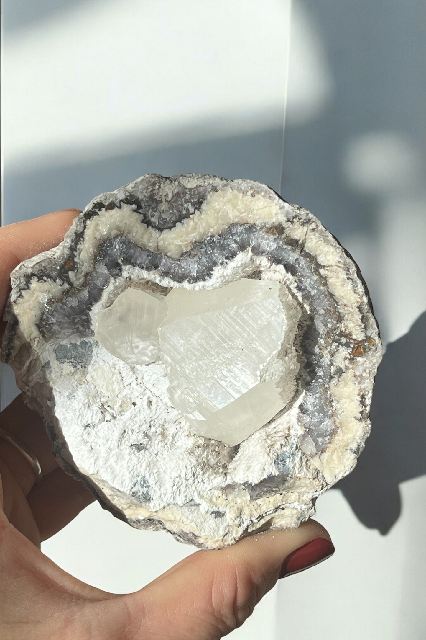 Geoda de calcita optica y calcita amarilla