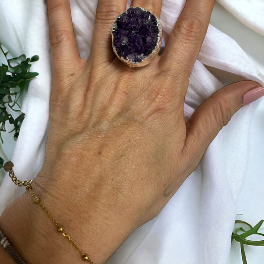 Anillo de amatista baño de plata