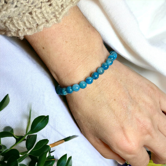 Pulsera bolitas de Apatito 6mm