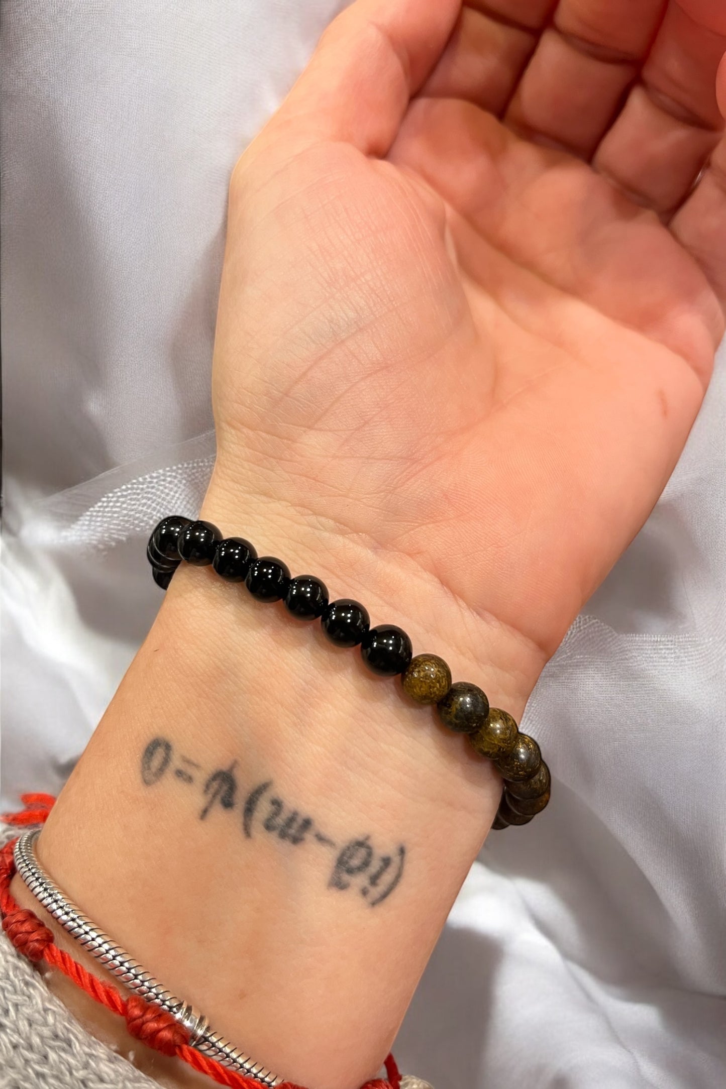 Pulsera de Broncita y turmalina bolitas 6mm (repeler envidias)