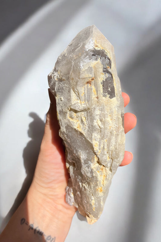 Amatista y cuarzo ahumado catedral punta biterminada colección privada de Sils.