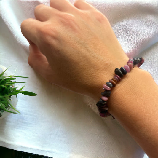 Pulsera chip de Rubí y zafiro azul