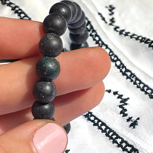 Pulsera de ópalo negro bola 8mm